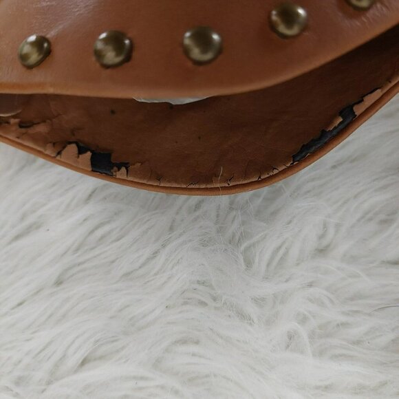 B Makowsky Womens Size 10W Quincy 3.5 Heeled Ankle Booties Brown Leather Studded - Picture 12 of 12